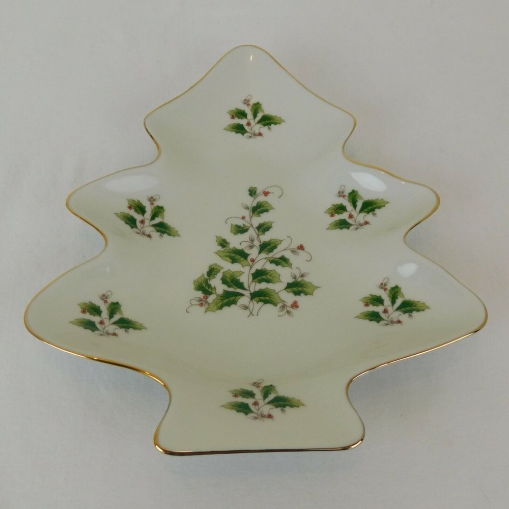Royal Limited Holly Holiday 10.5" Tree Tray Home For The Holidays Christmas Box